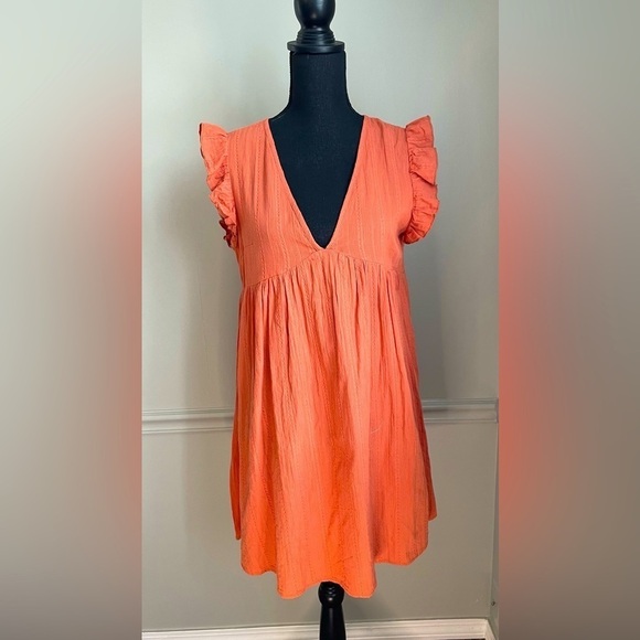 WOMEN’S Tangerine V Neck Sleeveless Dress Size M - Picture 1 of 9